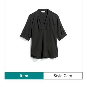 Black Calvin Klein tab sleeve top